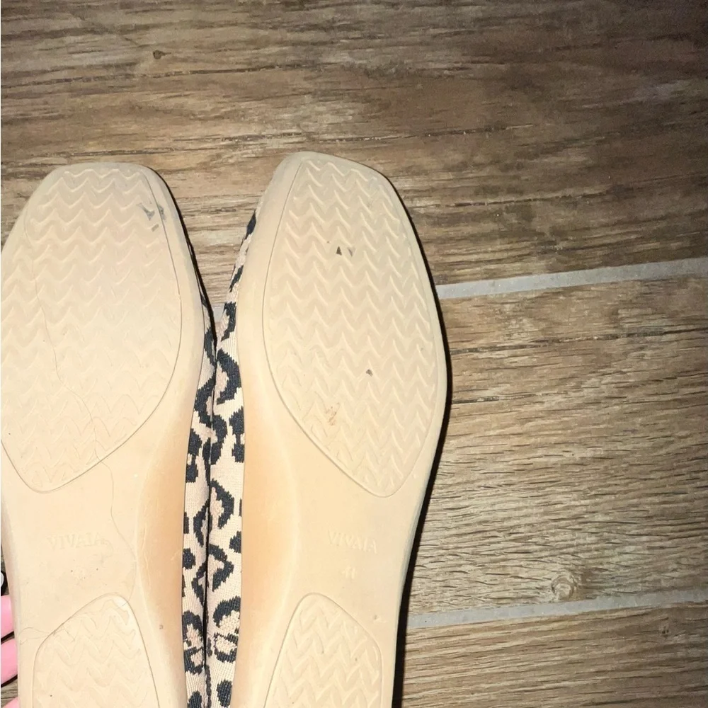 Vivaia Beige and Black Leopard Flats